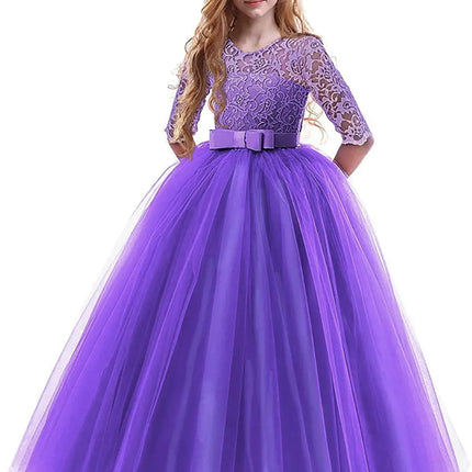 Fancydresswale Princess Floor Length gown for Girls- Dark Purple Fancydresswale.com