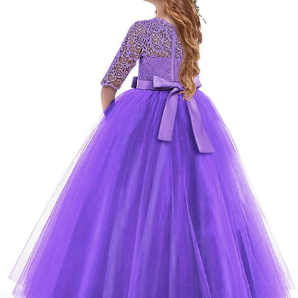 Fancydresswale Princess Floor Length gown for Girls- Dark Purple Fancydresswale.com