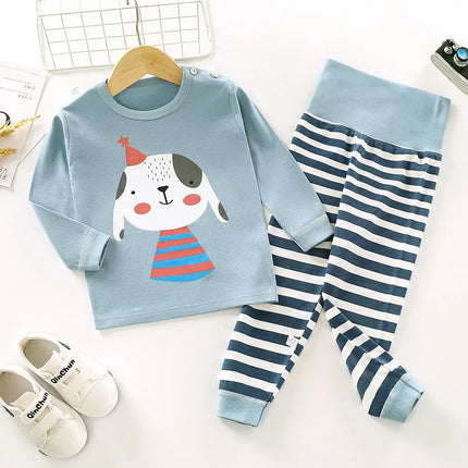 Fancydresswale Toddler Dog Printed Baby Boys Clothing Set Long Sleeve Tops Pants Little Kids All season Outfits, Blue fancydresswale.com