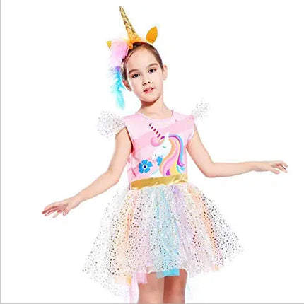 Fancydresswale Unicorn Dress with Wings,Headband Princess Costume Birthday Party Outfit Tutu Fancydresswale.com