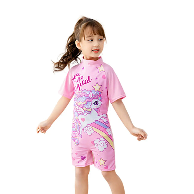 Fancydresswale Unicorn Queen Swimsuit for Girls half sleeves fancydresswale.com
