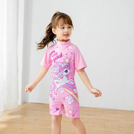 Fancydresswale Unicorn Queen Swimsuit for Girls half sleeves fancydresswale.com