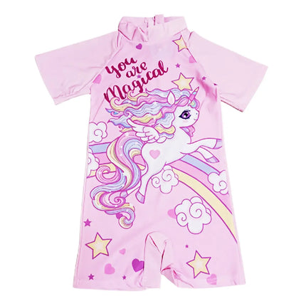Fancydresswale Unicorn Queen Swimsuit for Girls half sleeves fancydresswale.com