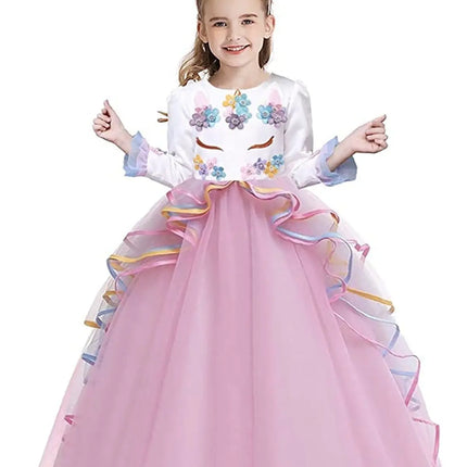 Fancydresswale Unicorn dress for Girls Gown Style Full sleeves with headband, Pink Fancydresswale.com
