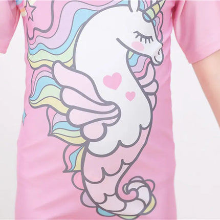 Fancydresswale Unicorn half sleeve Swimsuit for Girls fancydresswale.com
