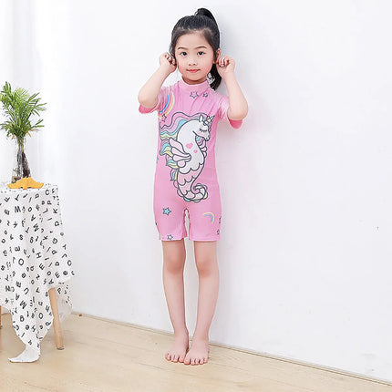 Fancydresswale Unicorn half sleeve Swimsuit for Girls fancydresswale.com