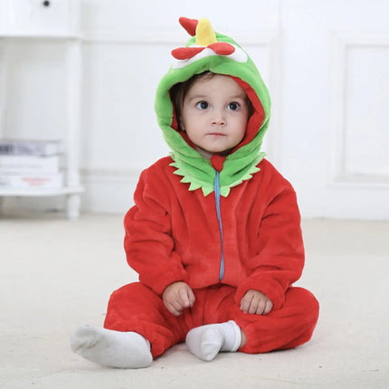Fancydresswale Unisex Baby Flannel Jumpsuit Chic Style Cosplay Clothes Bunting Outfits Snowsuit Hooded Romper Outwear (Red Chic) Fancydresswale.com