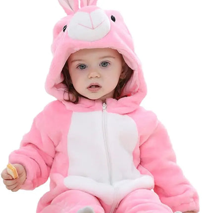 Fancydresswale Unisex Baby Flannel Jumpsuit Pink Rabbit Style Cosplay Clothes Bunting Outfits Snowsuit Hooded Romper Outwear (Pink Rabbit) Fancydresswale.com