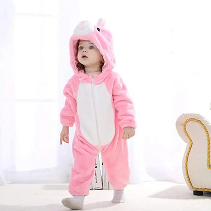 Fancydresswale Unisex Baby Flannel Jumpsuit Pink Rabbit Style Cosplay Clothes Bunting Outfits Snowsuit Hooded Romper Outwear (Pink Rabbit) Fancydresswale.com