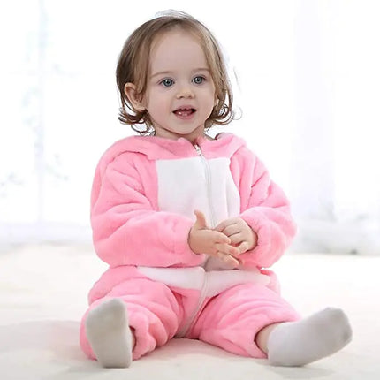 Fancydresswale Unisex Baby Flannel Jumpsuit Pink Rabbit Style Cosplay Clothes Bunting Outfits Snowsuit Hooded Romper Outwear (Pink Rabbit) Fancydresswale.com