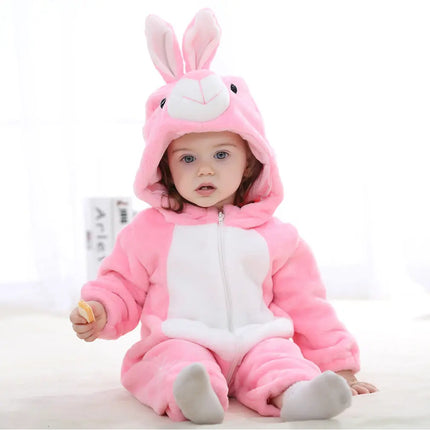 Fancydresswale Unisex Baby Flannel Jumpsuit Pink Rabbit Style Cosplay Clothes Bunting Outfits Snowsuit Hooded Romper Outwear (Pink Rabbit) Fancydresswale.com