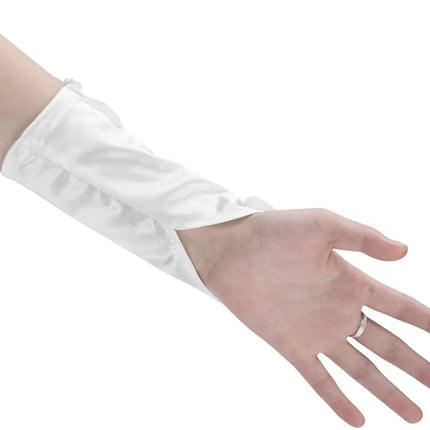 Fancydresswale Women Evening Opera Satin Gloves Fingerless Gathered Lace Sequins Bridal and Costume Party Gloves Fancydresswale