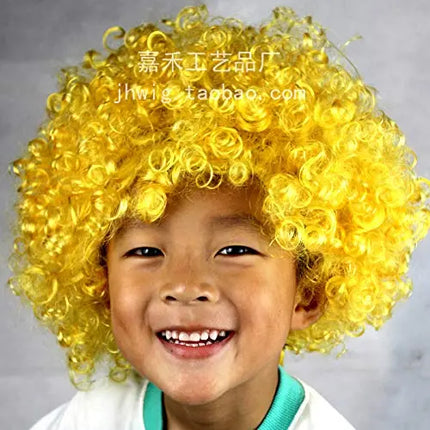 Fancydresswale Yellow Wig Colorful Unisex Party Prop Wigs for Kids and Adults- Yellow Fancydresswale