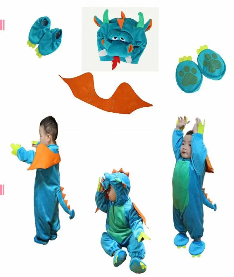 Fancydresswale baby Photography Props Dinosaur Animal Costume Jumpsuit Halloween Cosplay Costume(6 Months -24 Months))
