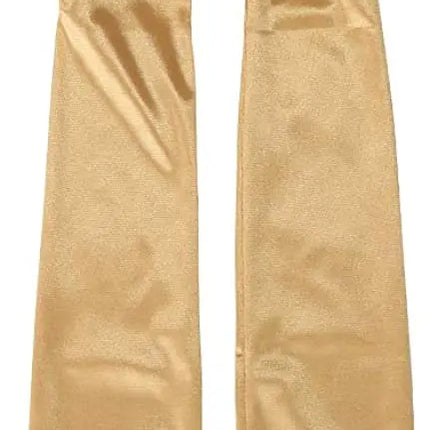 Fancydresswale hand Gloves for women for parties, long colourful satin hand cover 38 cm; Golden fancydresswale.com