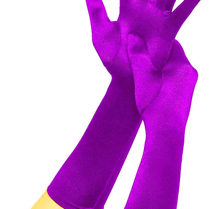 Fancydresswale hand Gloves for women for parties, long colourful satin hand cover 38 cm; Lavender fancydresswale.com