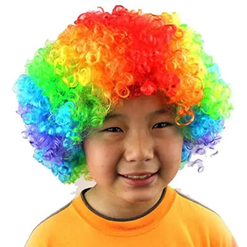 Fancydresswale rainbow wig  Colorful Unisex Party Prop Wigs for Kids and Adults- Rainbow Fancydresswale