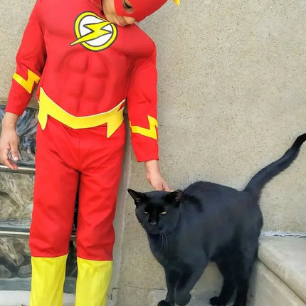 Flash Superhero Muscle costume for kids Fancydresswale