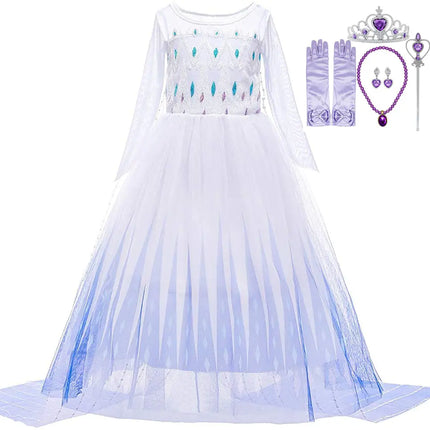 Frozen2 Elsa  costume  For Girls princess party dress up with Purple accessories Fancydresswale