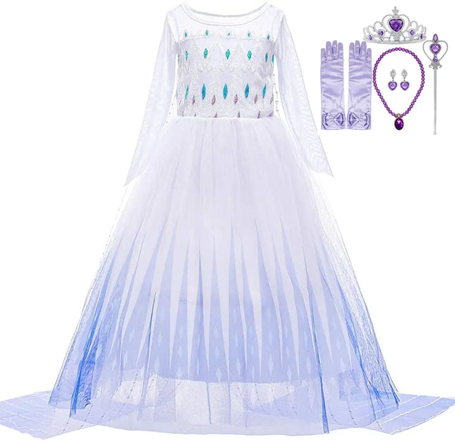 Frozen2 Elsa  costume  For Girls princess party dress up with Purple accessories Fancydresswale