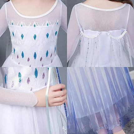 Frozen2 Elsa  costume  For Girls princess party dress up with Purple accessories Fancydresswale