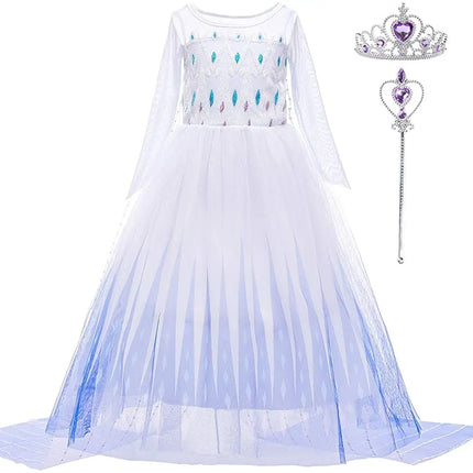 Frozen2 Elsa  costume  For Girls princess party dress up with Purple accessories Fancydresswale