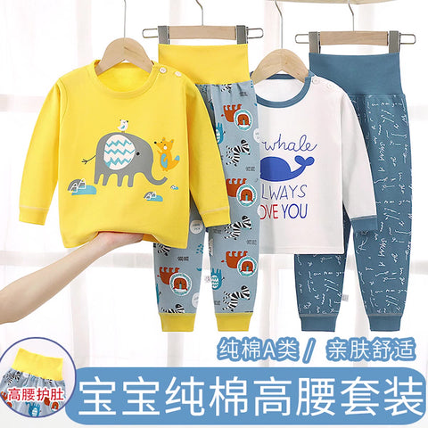 Fancydresswale Toddler Elephant Sweatshirts Baby Boys Clothes Set Long Sleeve Tops Pants Little Kids All season Outfits Set, Yellow