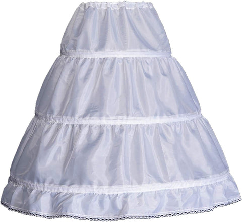 Fancydresswale Girls' 1 2 3 Hoops Petticoat Full Slips Flower Girls Crinoline Cancan Skirts for Ball Gowns 1-12 Year Old