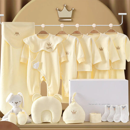 Gift Basket for newborn baby boy and Baby Girls- Yellow set of 20 dresses & baby accessories fancydresswale.com