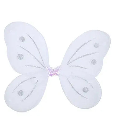 Girls Butterfly Fairy Angel Wing, Wand and Hairband for Baby Kid Birthday Party (White) Fancydresswale