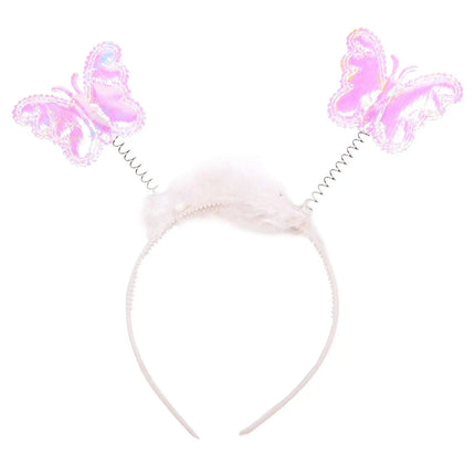 Girls Butterfly Fairy Angel Wing, Wand and Hairband for Baby Kid Birthday Party (White) Fancydresswale