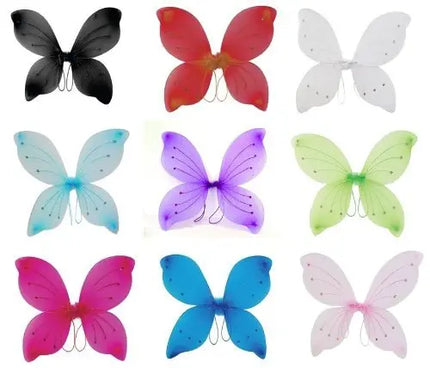 Girls Butterfly Fairy Angel Wing, Wand and Hairband for Baby Kid Birthday Party (White) Fancydresswale