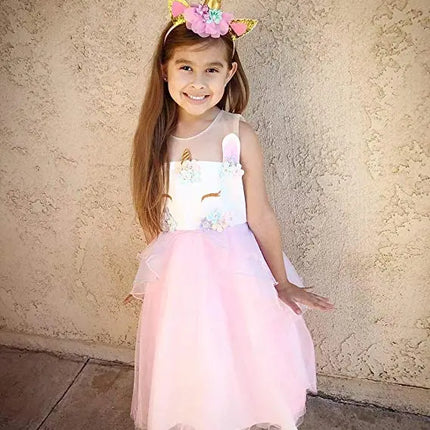 Girls Unicorn Dress up Fancy Costume for Pageant Party Colour Pink(DJS-006) Fancydresswale