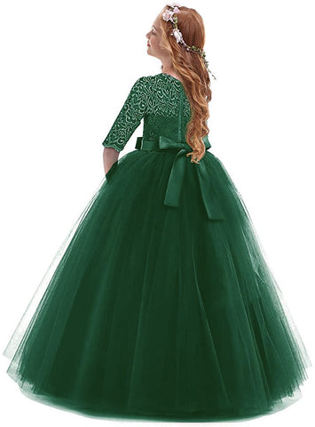 Fancydresswale Girls dress Floor Length gown for Girls-Green