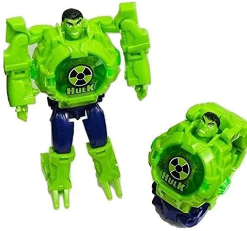 Fancydresswale Hulk Avenger Action Figure Toy Robot Deformation Convertible Digital Wrist Watch for Kids