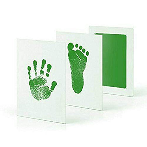 Fancydresswale Inkless 0-12 Months for Baby Handprint and Baby Footprint Ink Pad with Imprint Cards 100% Non-Toxic & Mess Free Safe for Newborn Baby and Toddlers (Green, 0-12 Months)