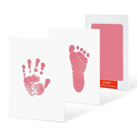 Fancydresswale Inkless 0-12 Months for Baby Handprint and Baby Footprint Ink Pad with Imprint Cards 100% Non-Toxic & Mess Free Safe for Newborn Baby and Toddlers (Pink, 0-12 Months)