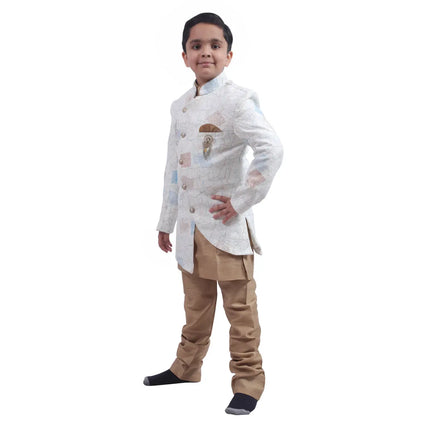 Indo Western Party Ocassion Dress For Boys Colour Ceam Fancydresswale