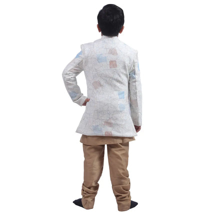 Indo Western Party Ocassion Dress For Boys Colour Ceam Fancydresswale