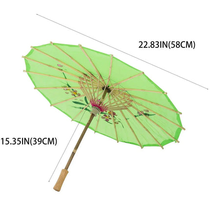 Kids Size Japanese Chinese Umbrella for Wedding Parties, Photography, Costumes, Cosplay, Decoration and Other Events (Green) Fancydresswale