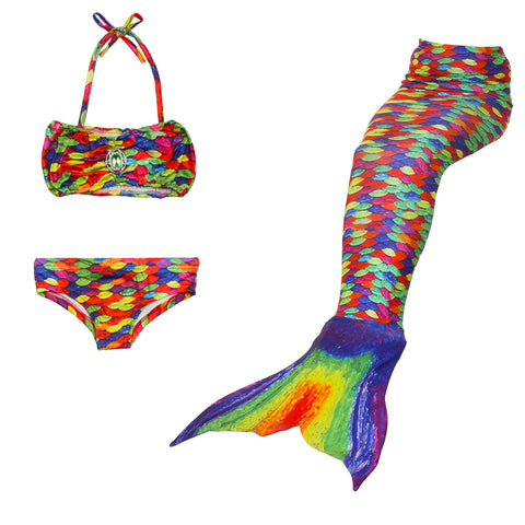 Fancydresswale Mermaid swimming dress for Girls- Multi Color