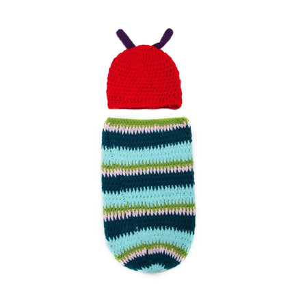 Newborn Photography Props Baby Girl Boy Photo Props for Infant Crochet Caterpillar Outfit Hand Crocheted Hat fancydresswale.com