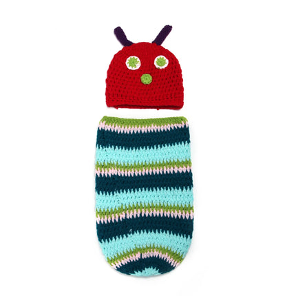 Newborn Photography Props Baby Girl Boy Photo Props for Infant Crochet Caterpillar Outfit Hand Crocheted Hat fancydresswale.com