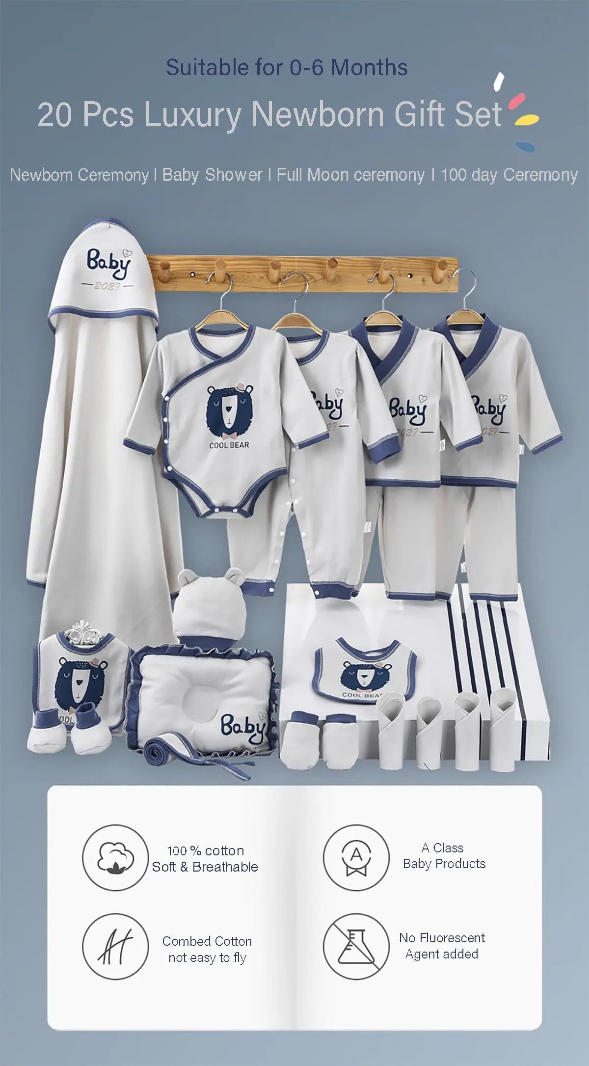 Baby Showers Luxury Baby Gifts 2019 Newborn Baby Gift Pack 20 Pcs