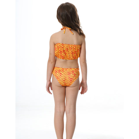 Fancydresswale Mermaid swimming costume bikini for Girls- Orange