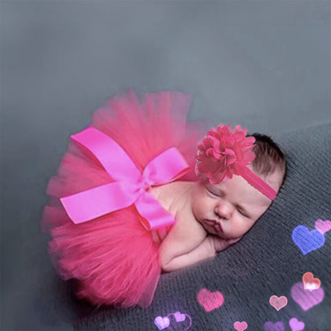 Baby Photography Props Tutu Skirt dress Newborn Girl Photo Shoot Outfits Infant Princess Costume Prop, Rose red