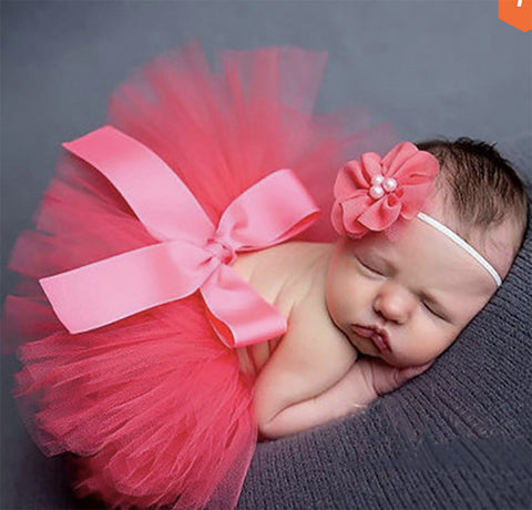 Fancydresswale Baby Photography Props Tutu Skirt dress Newborn Girl Photo Shoot Outfits Infant Princess Costume Prop, Red