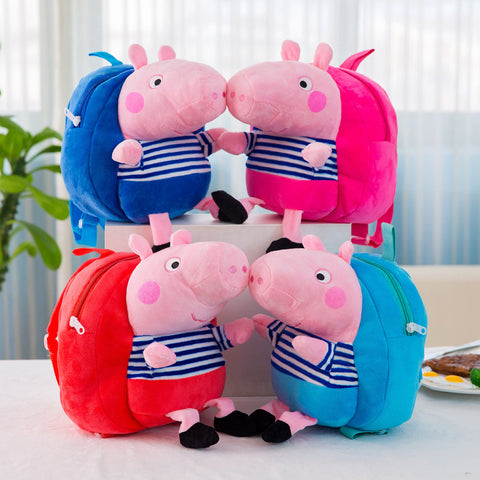 Fancydresswale Peppa Pig bag for baby boy and Girls- Kindergarten plush bag- Navy Blue