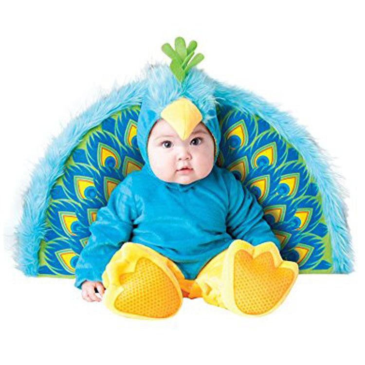 Fancydresswale baby Photography Props Peacock Bird Costume Jumpsuit Halloween Cosplay Costume(6 Months -24 Months))