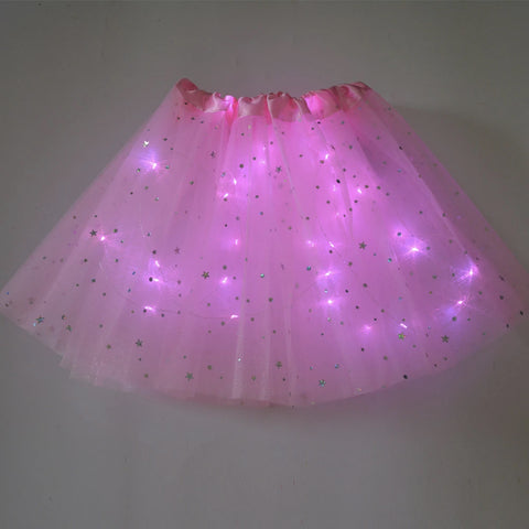 FancyDressWale Unicorn Pink Tutu LED Skirt and Top Birthday Dress for Girls-A6
